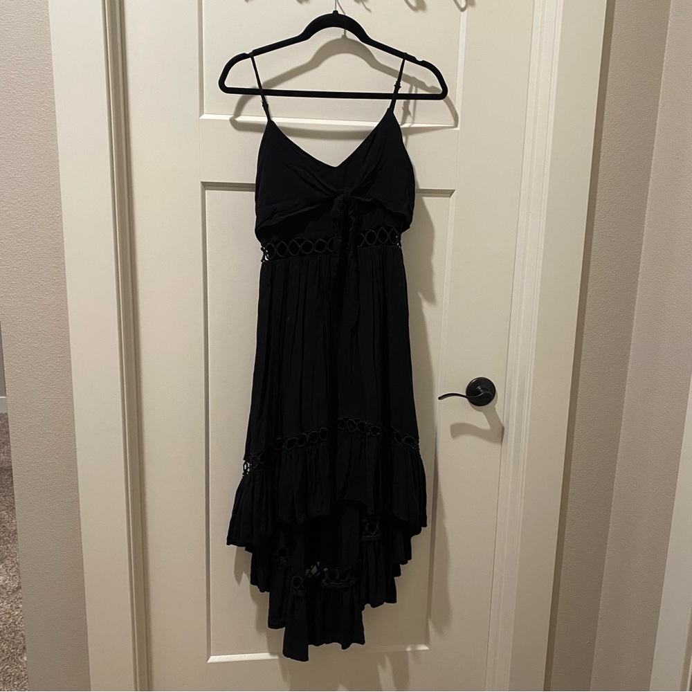 Main Strip Black Maxi Dress